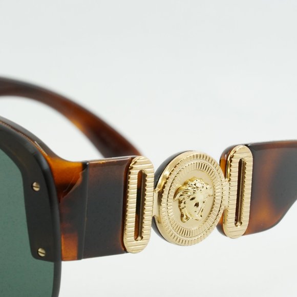 💯 NEW VERSACE VE4391 531771 HAVANA DARK GREEN MASK SUNGLASSES - Picture 9 of 12
